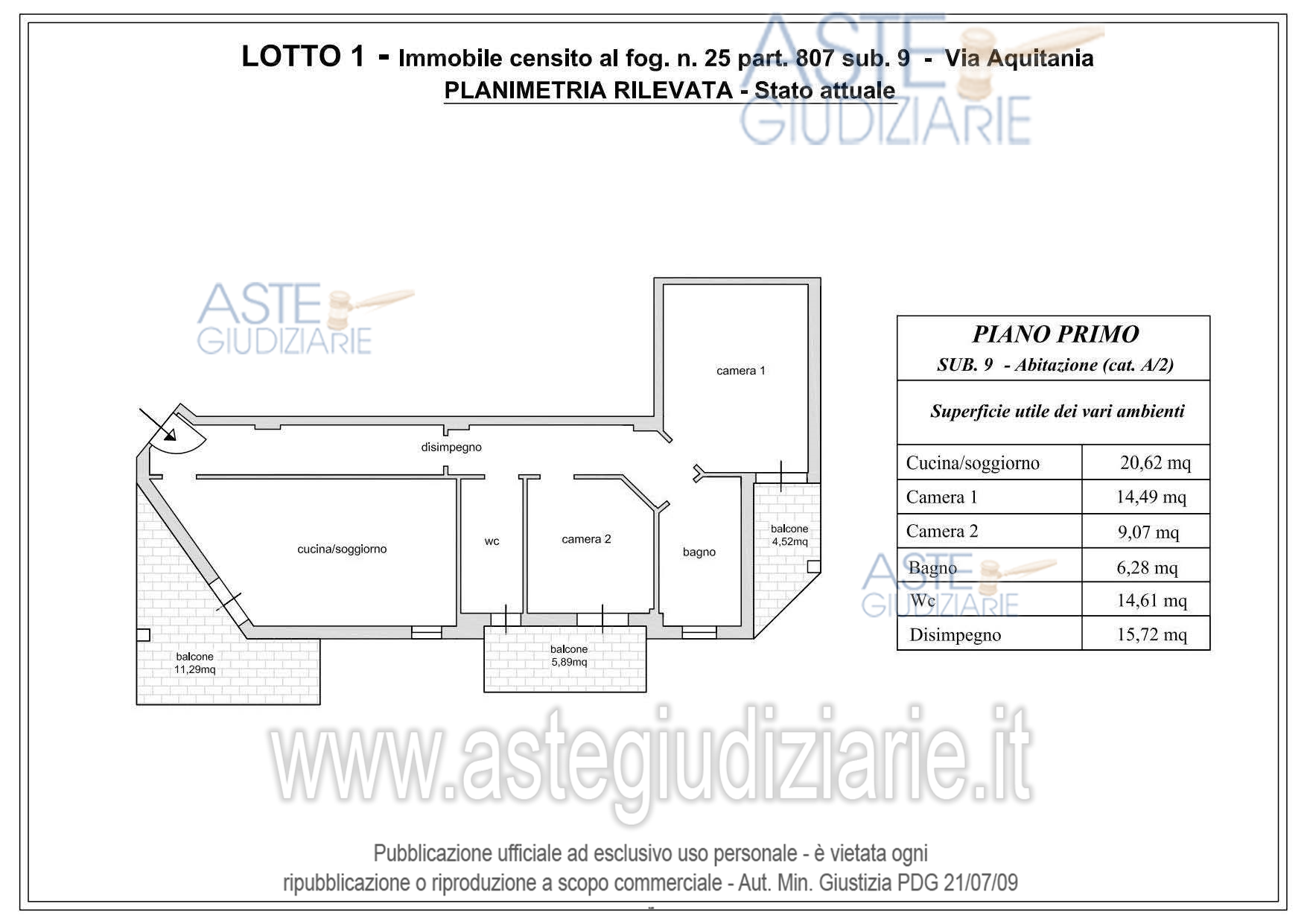 Planimetria del bene