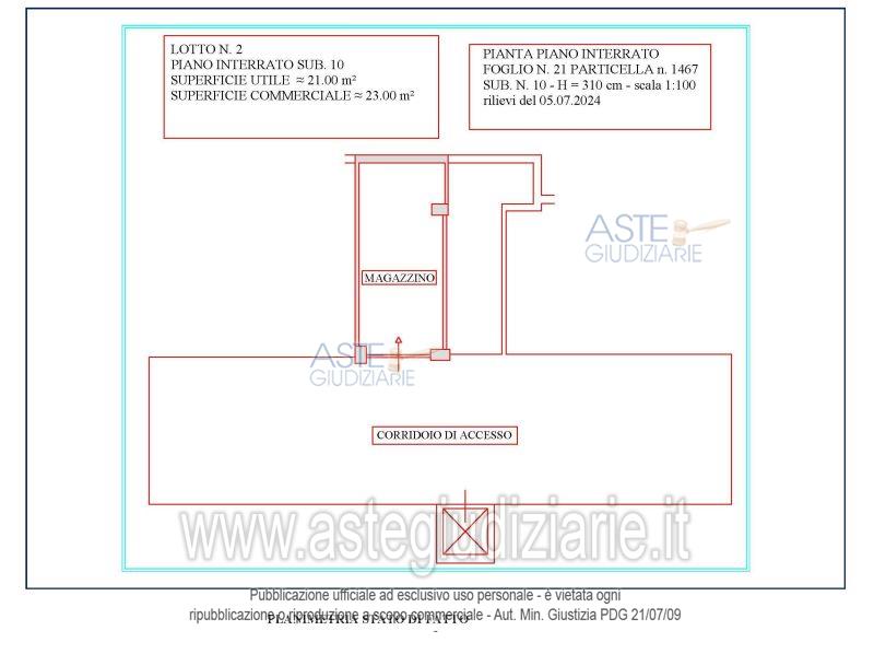 Planimetria del bene