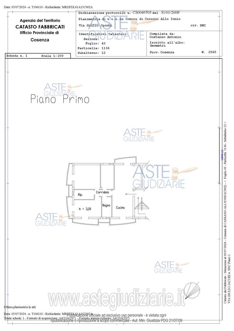 Planimetria del bene