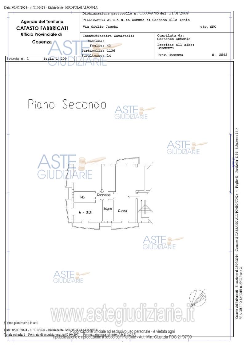 Planimetria del bene