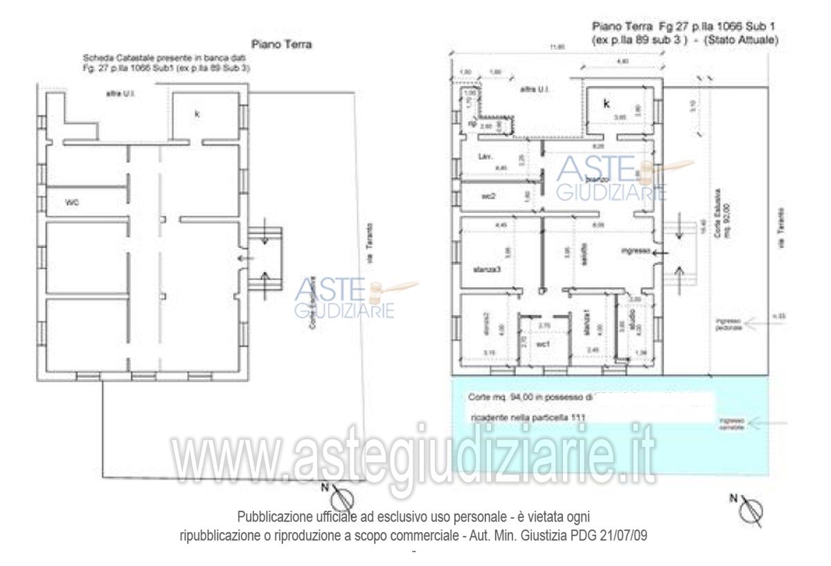 Planimetria del bene