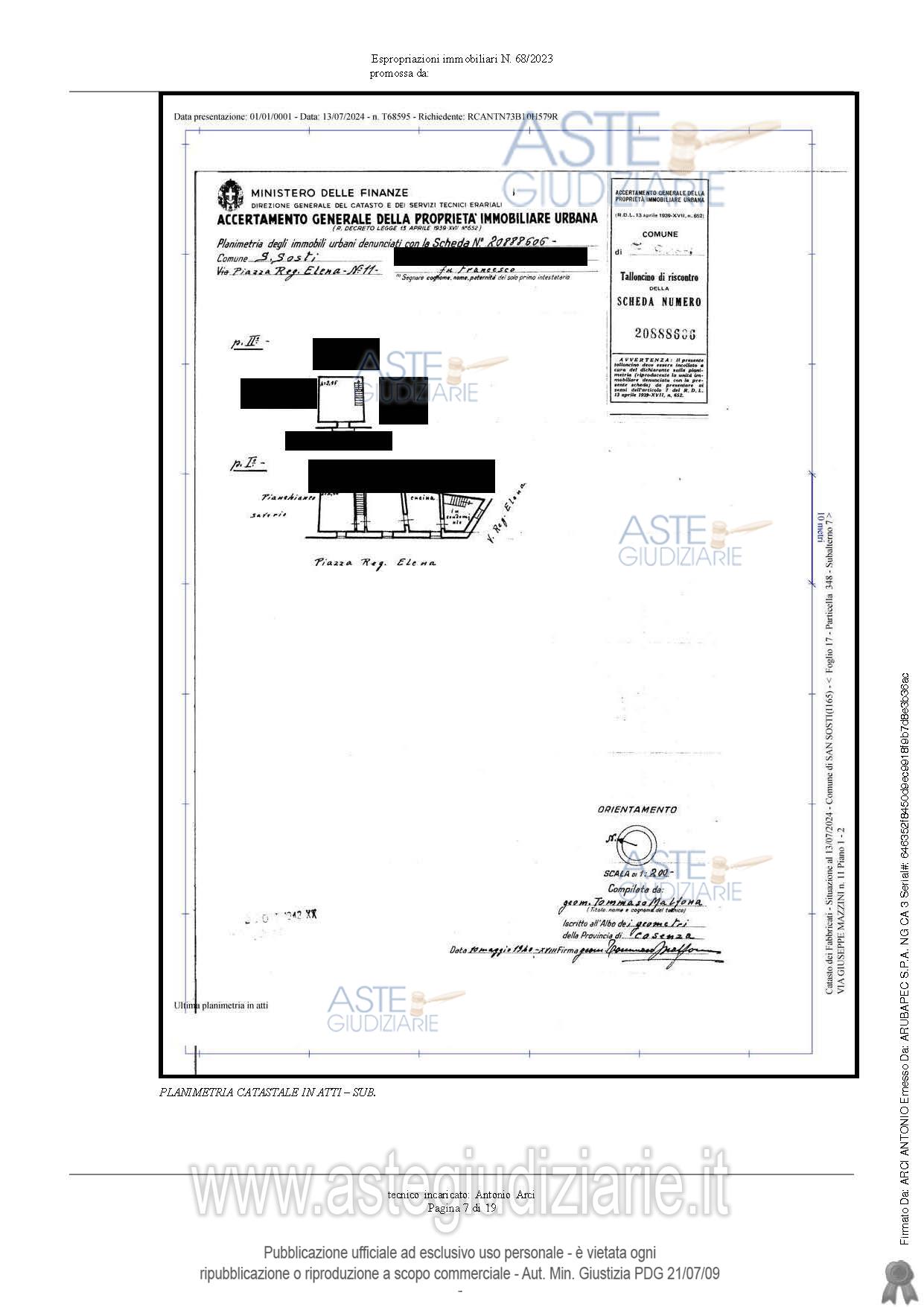 Planimetria del bene