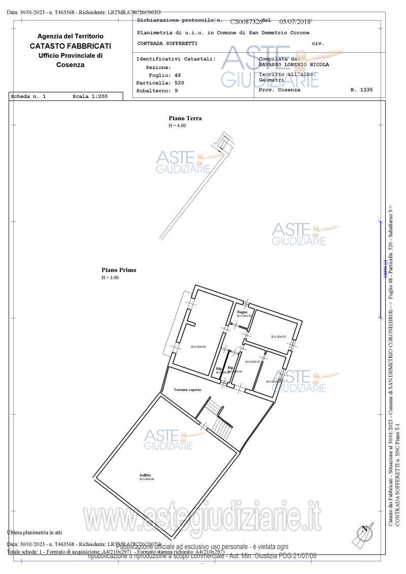 Planimetria del bene