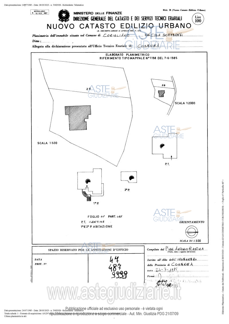 Planimetria del bene