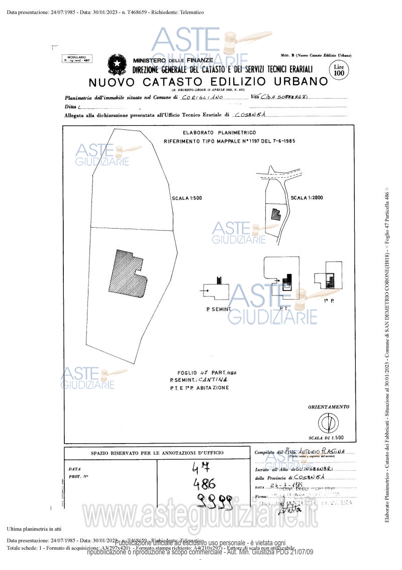 Planimetria del bene
