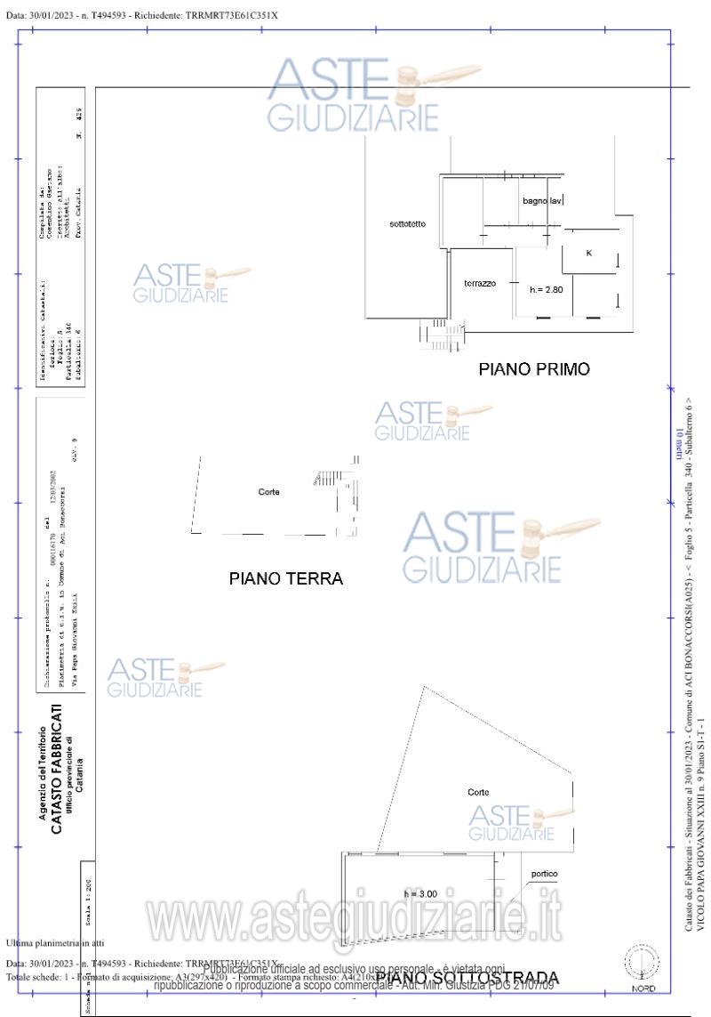 Planimetria del bene