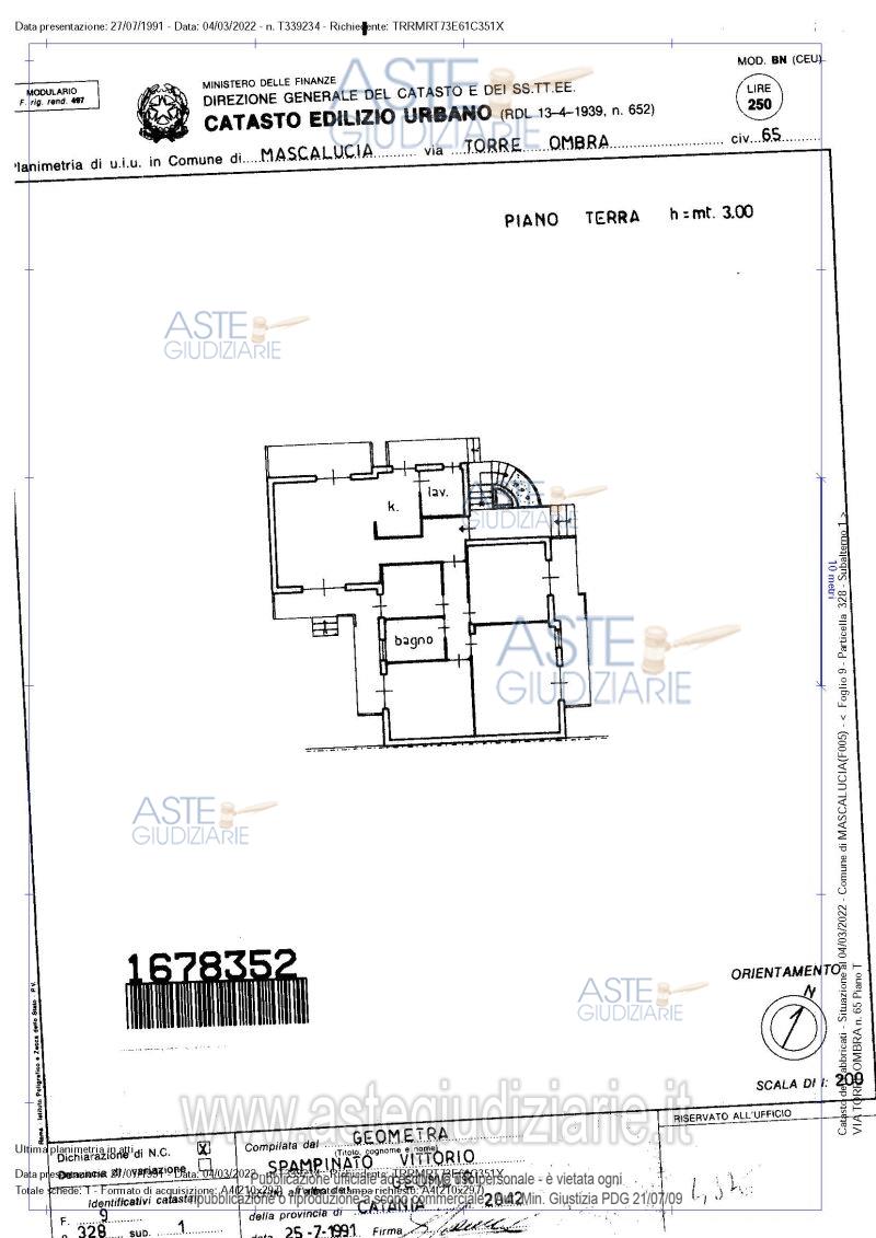 Planimetria del bene