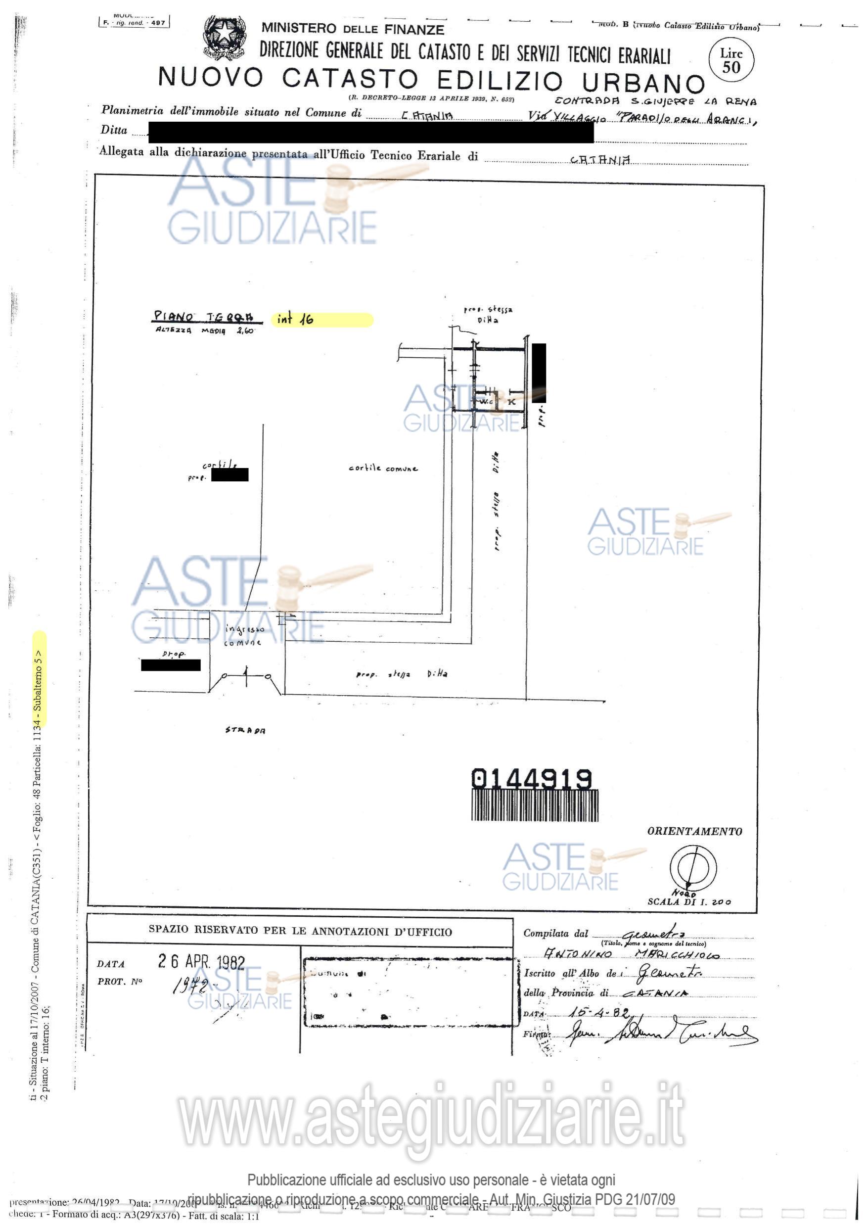 Planimetria del bene