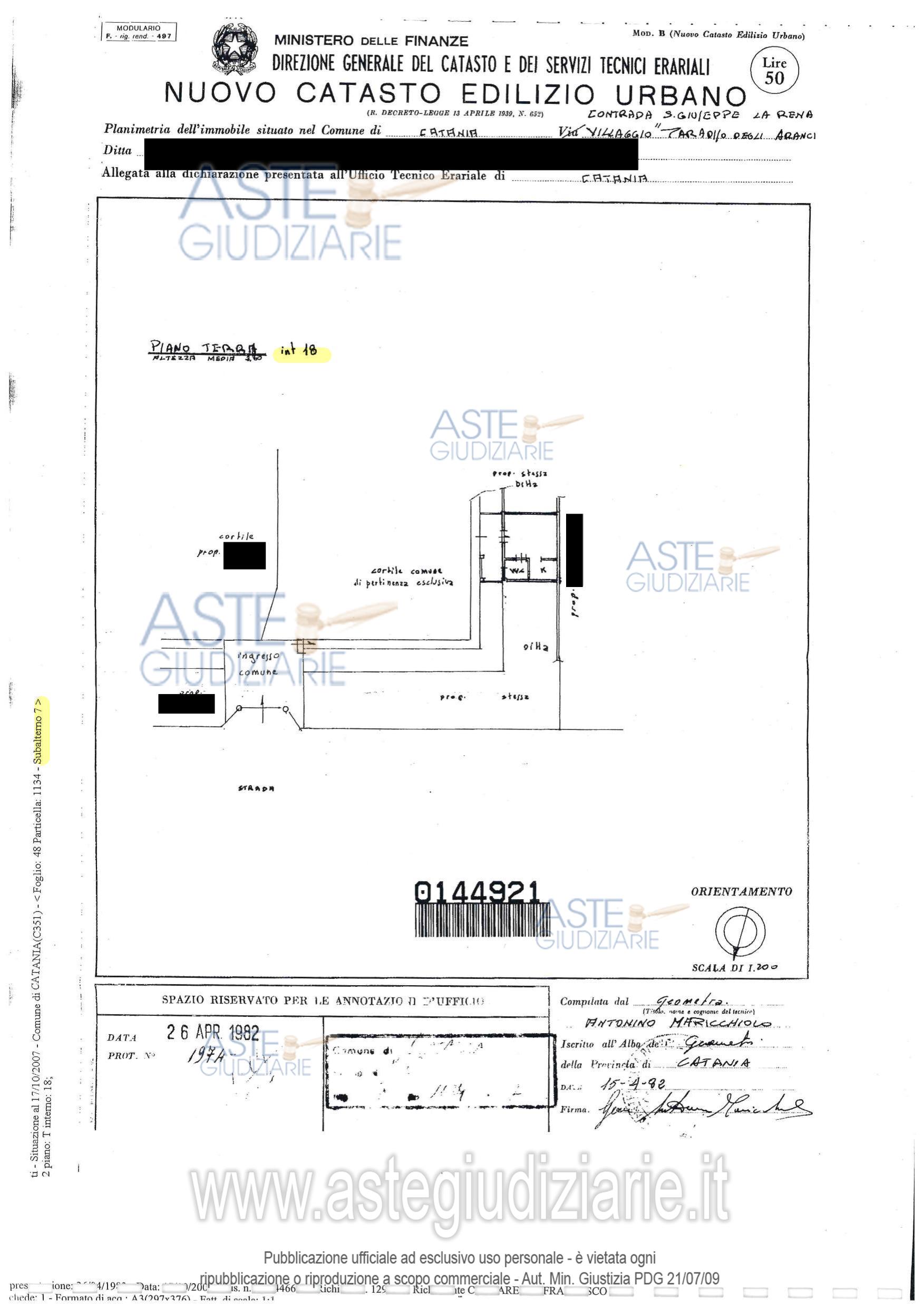 Planimetria del bene