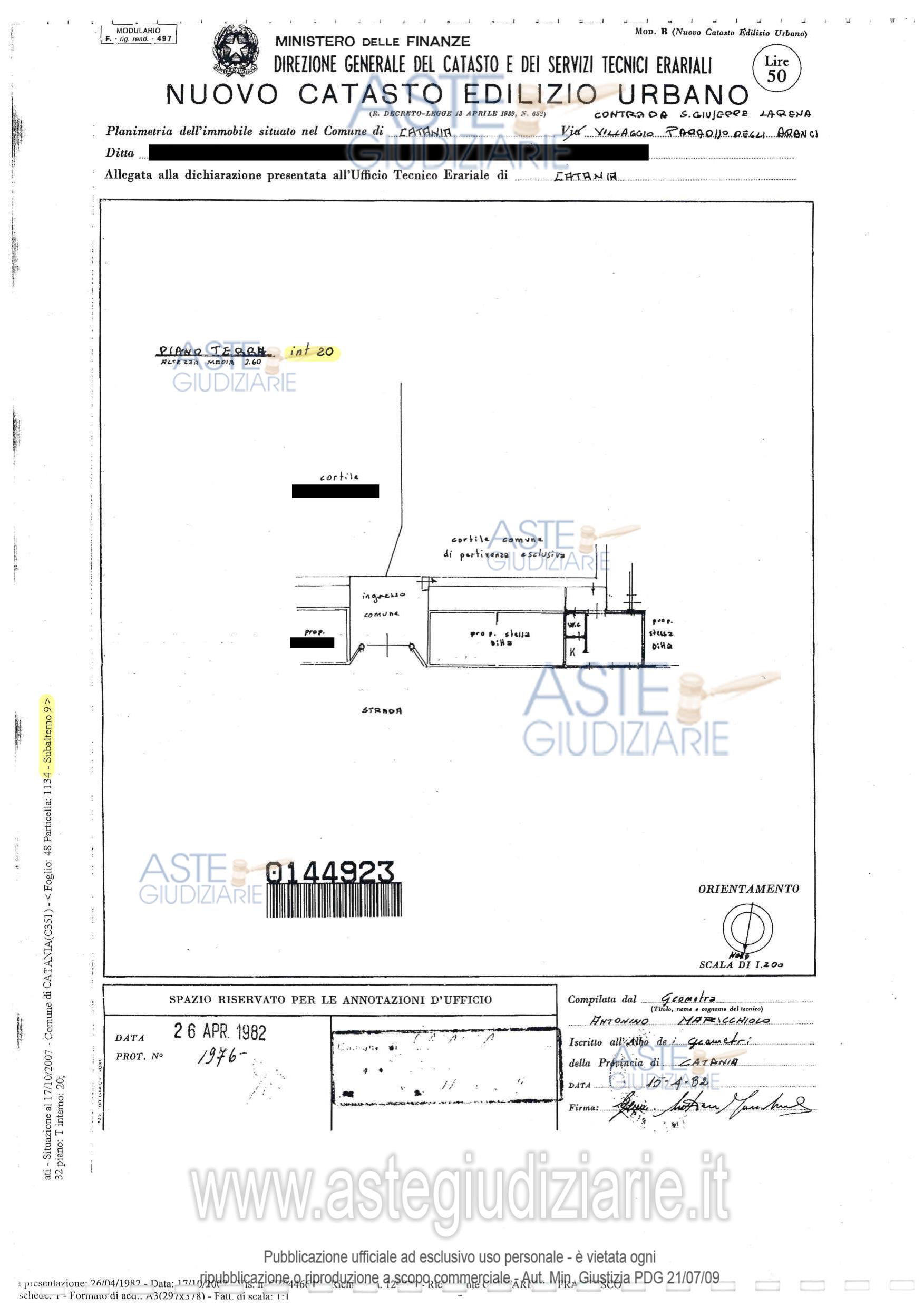 Planimetria del bene