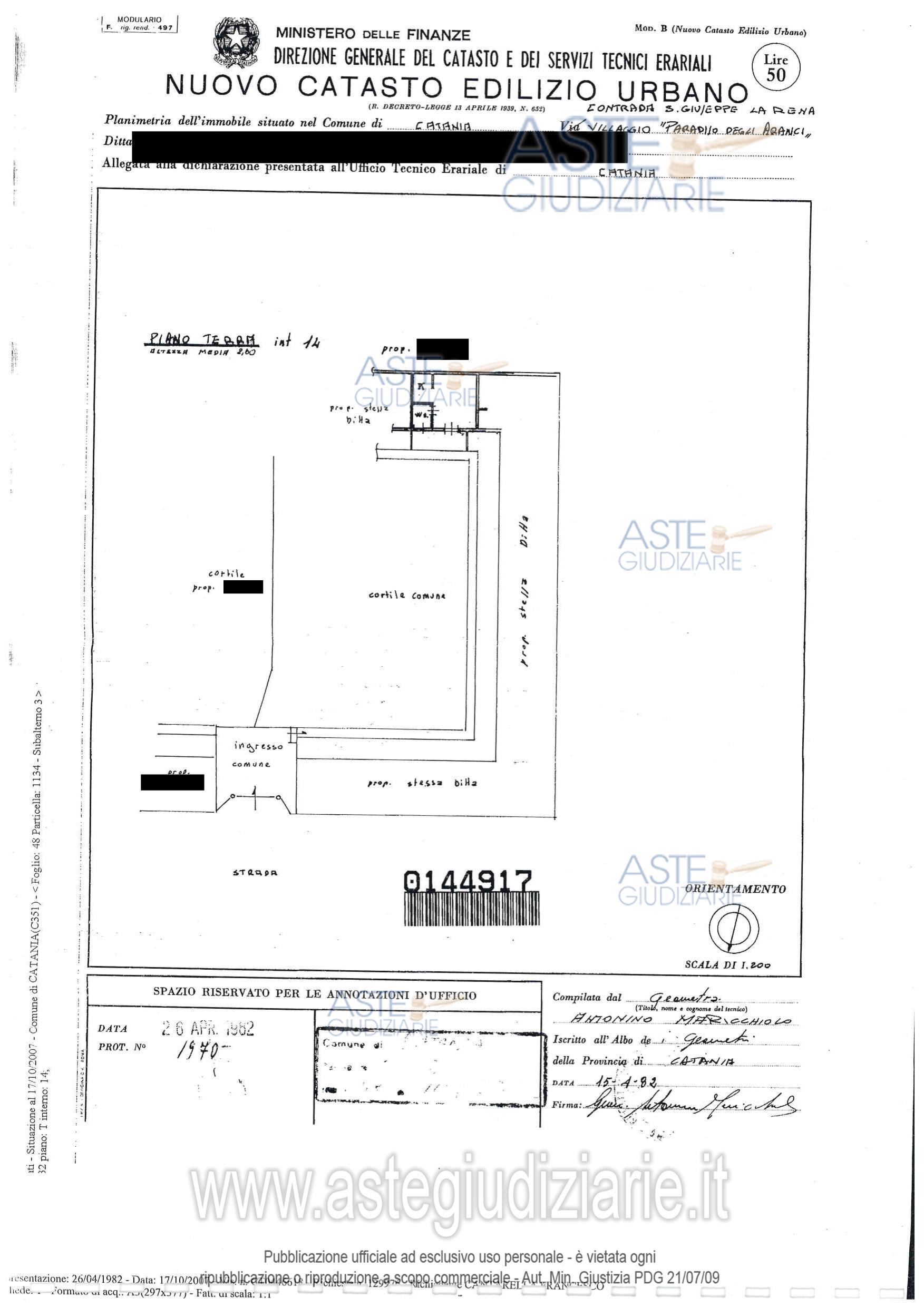 Planimetria del bene