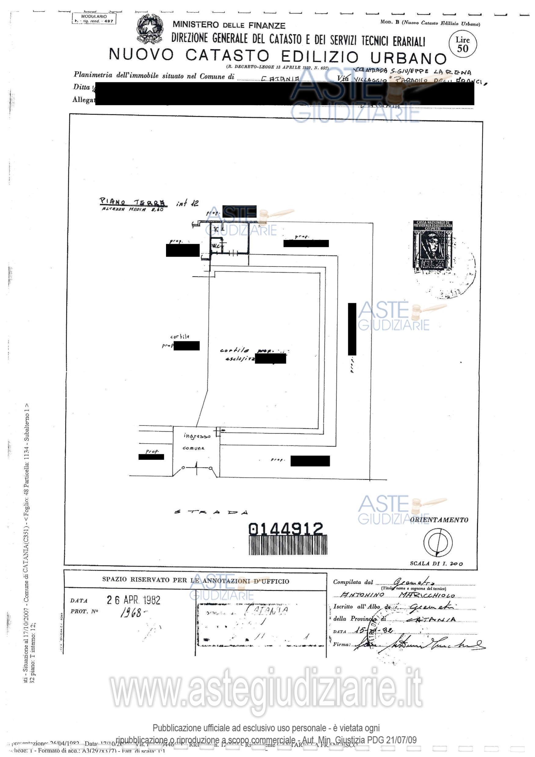 Planimetria del bene