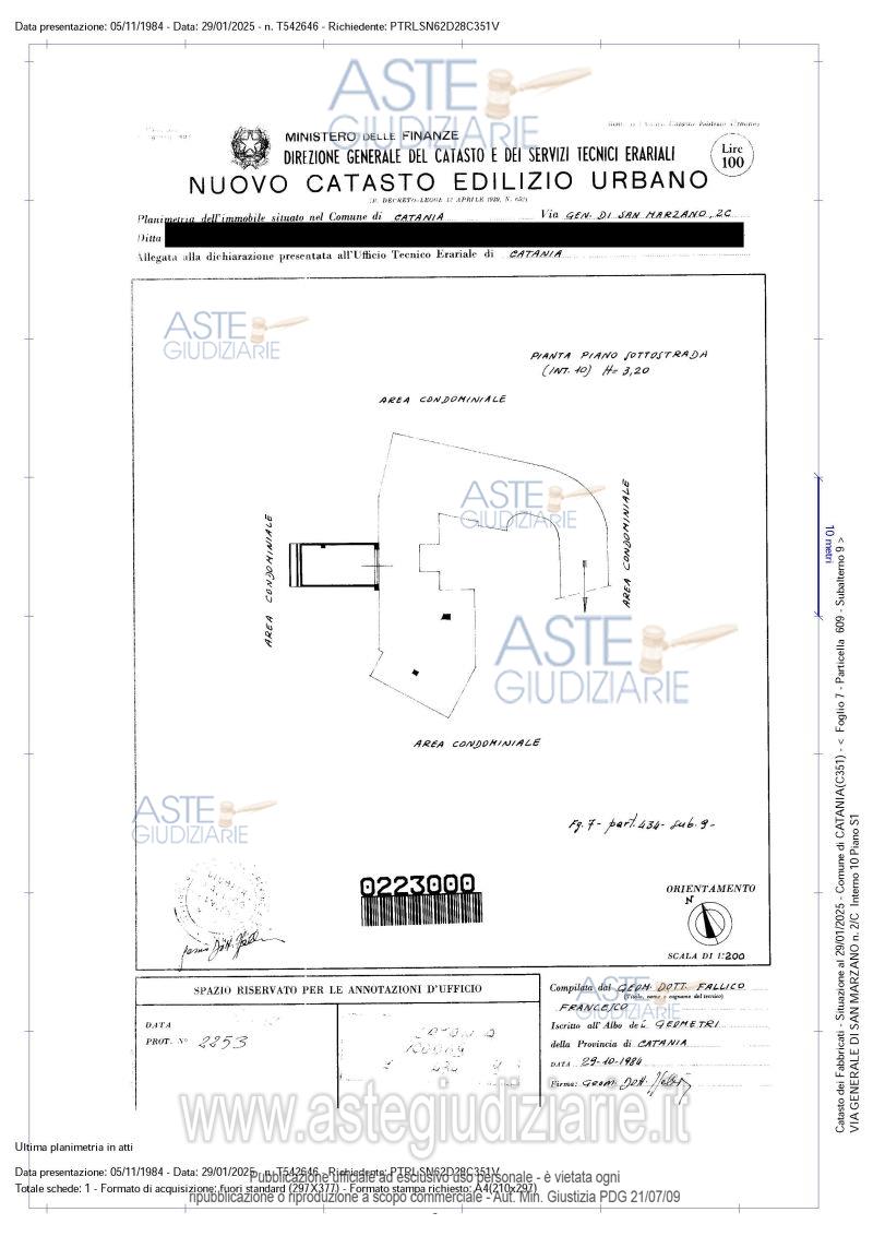 Planimetria del bene