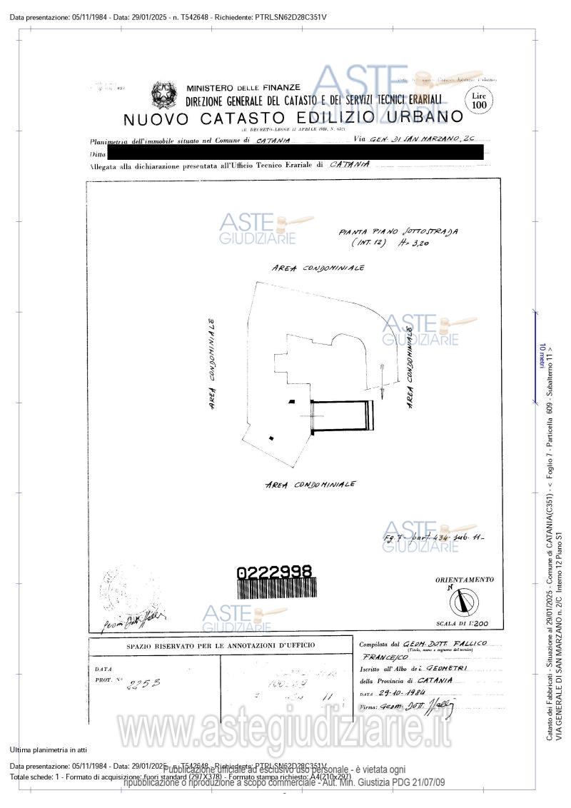 Planimetria del bene