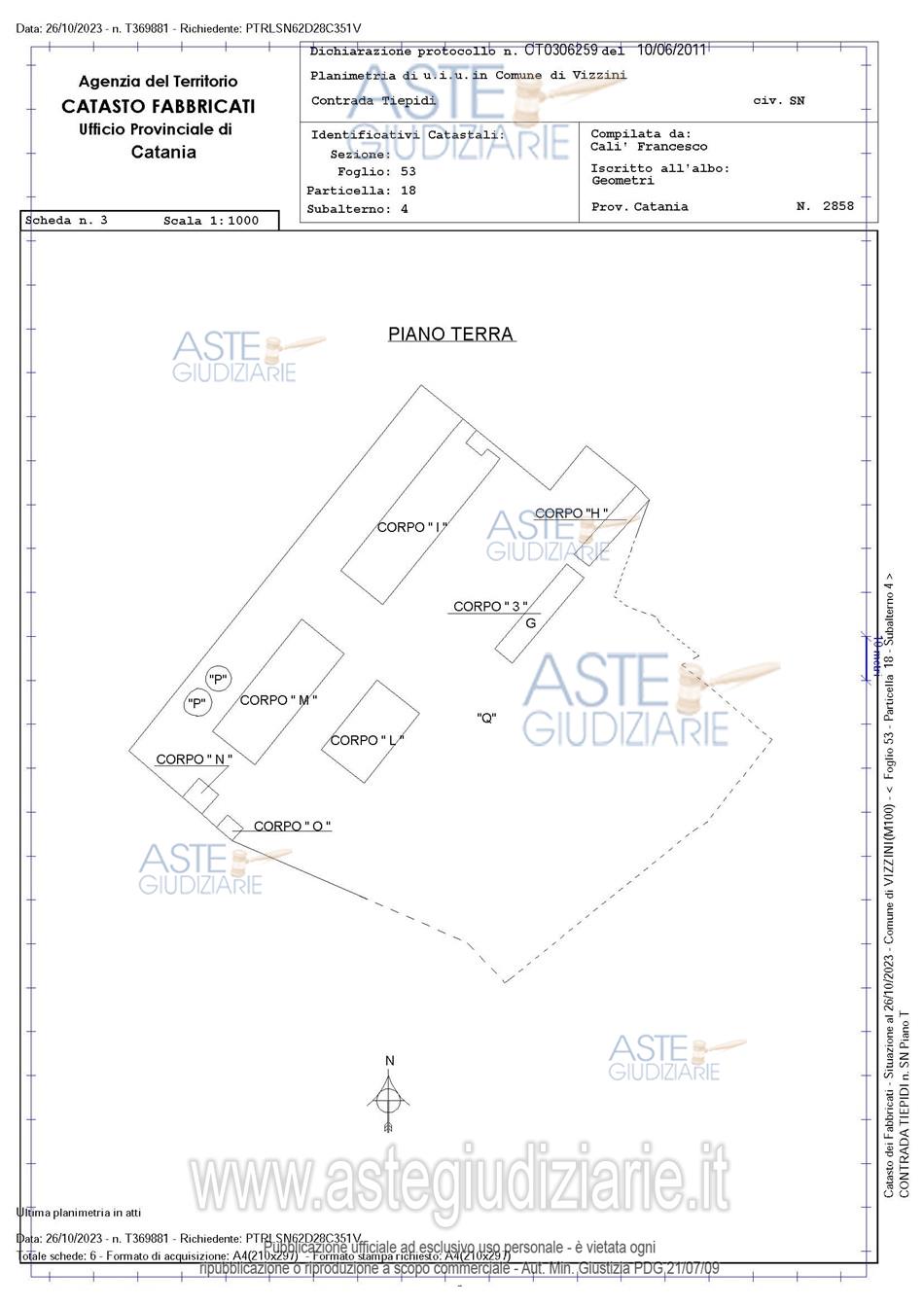 Planimetria del bene