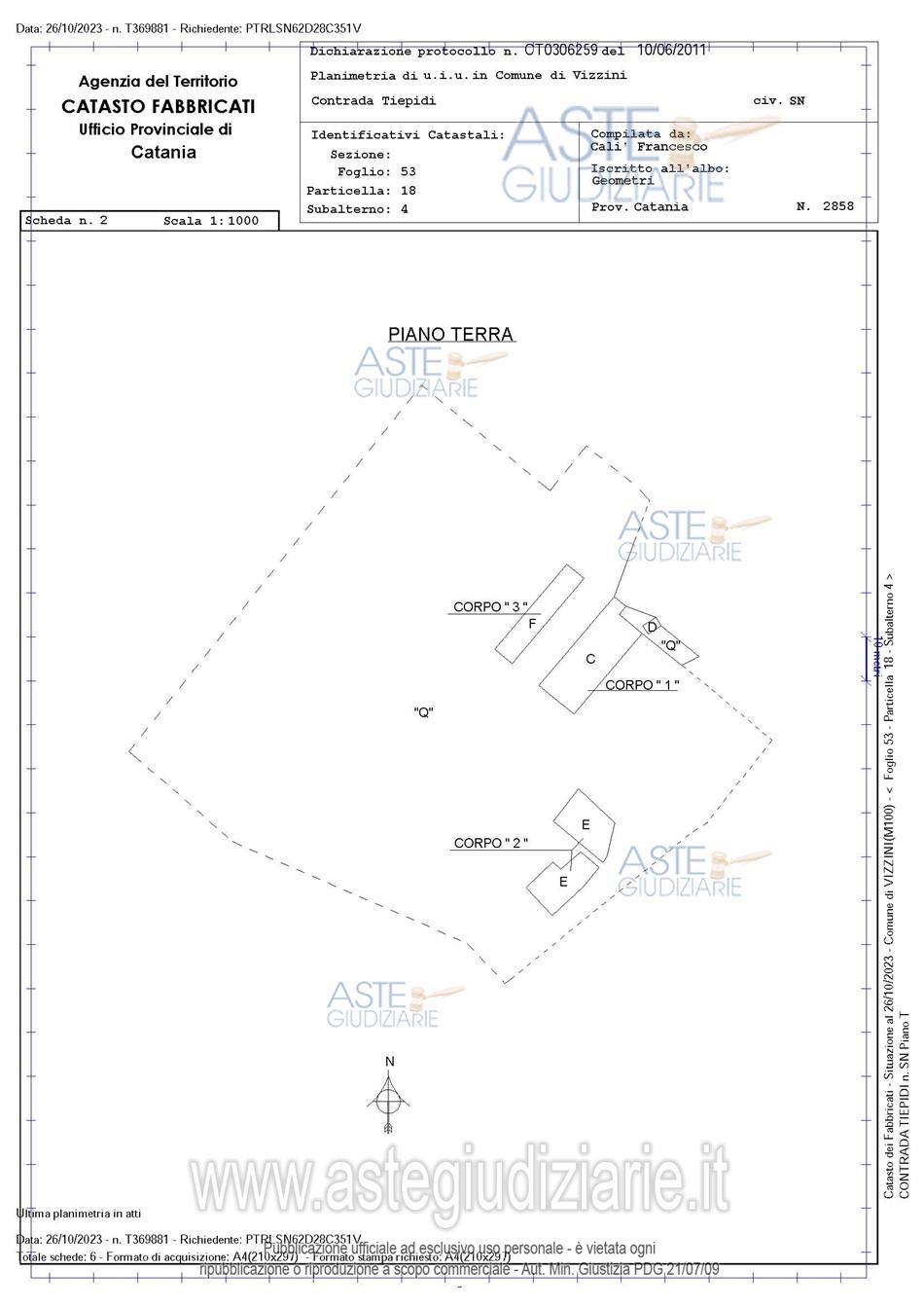 Planimetria del bene