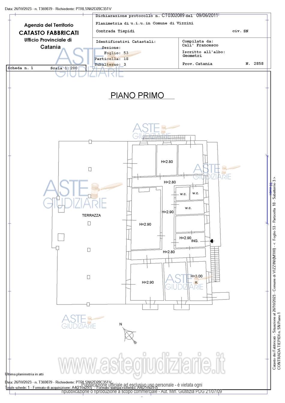 Planimetria del bene