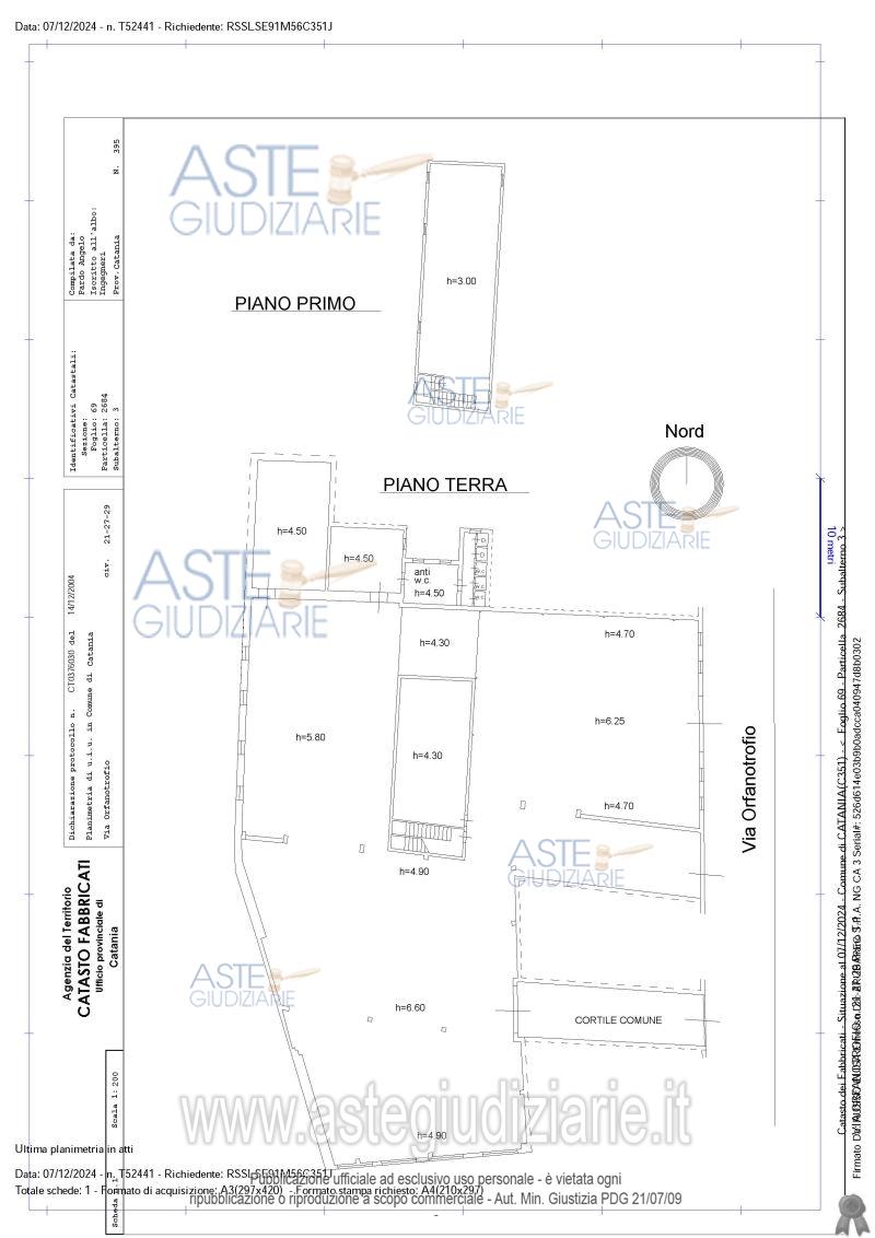 Planimetria del bene