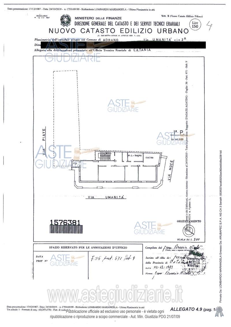 Planimetria del bene