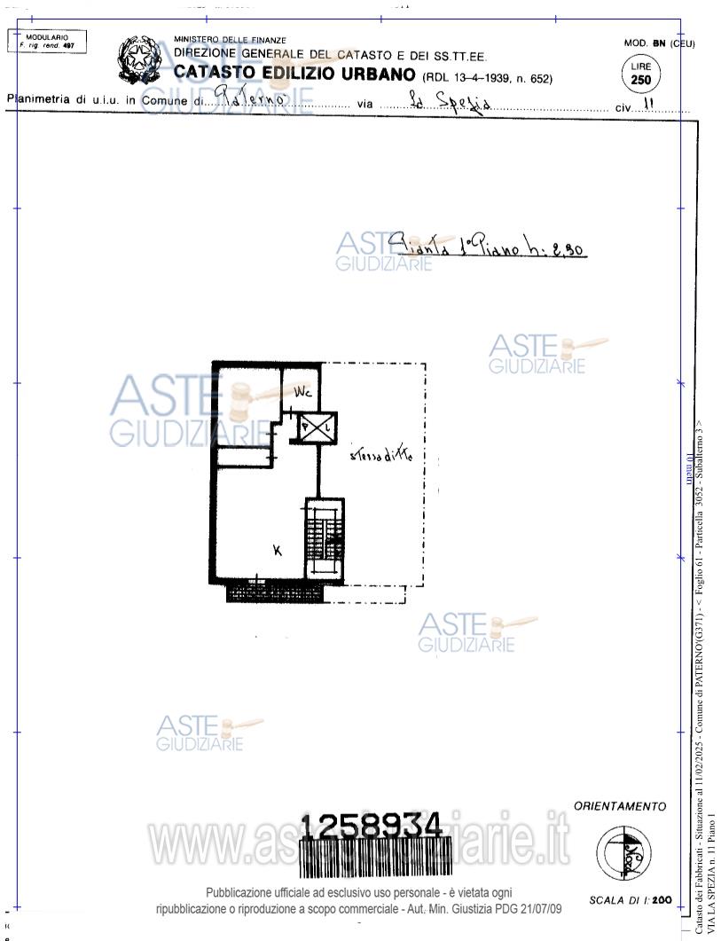 Planimetria del bene