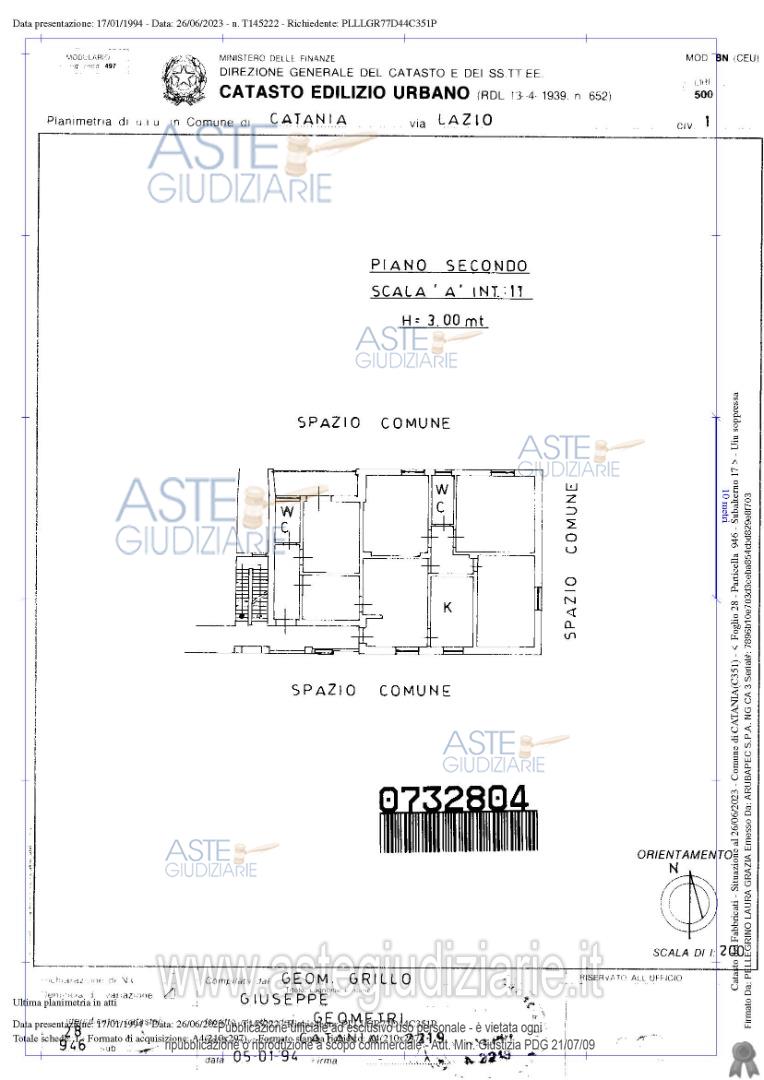 Planimetria del bene