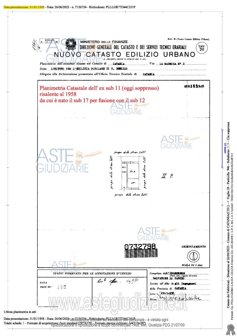 Planimetria del bene