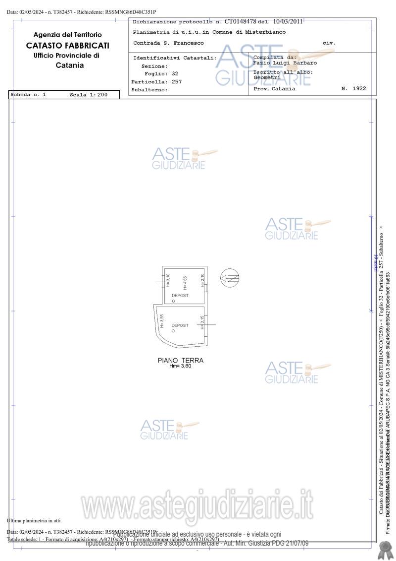 Planimetria del bene