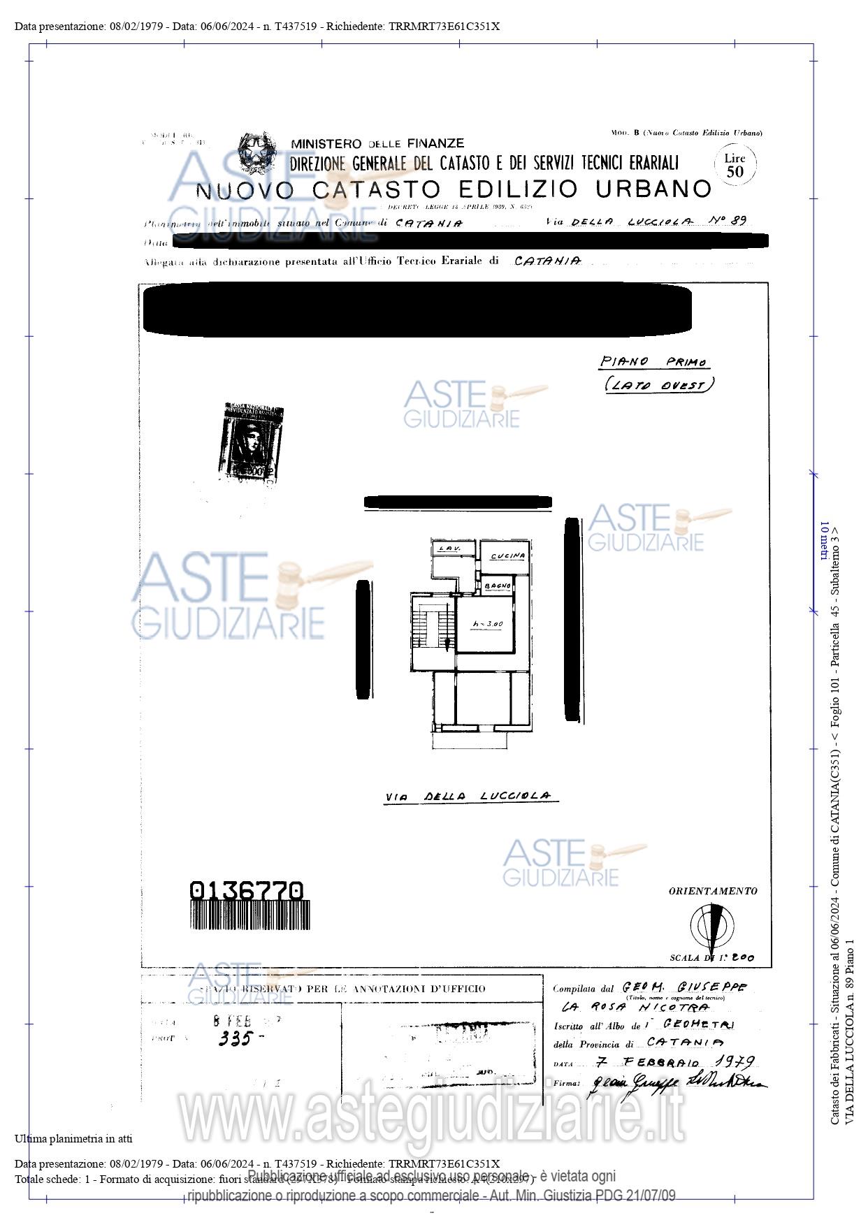 Planimetria del bene