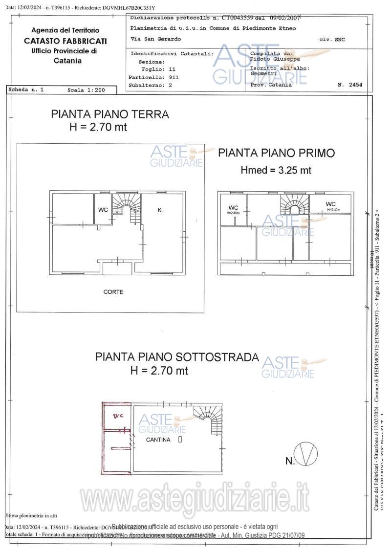 Planimetria del bene