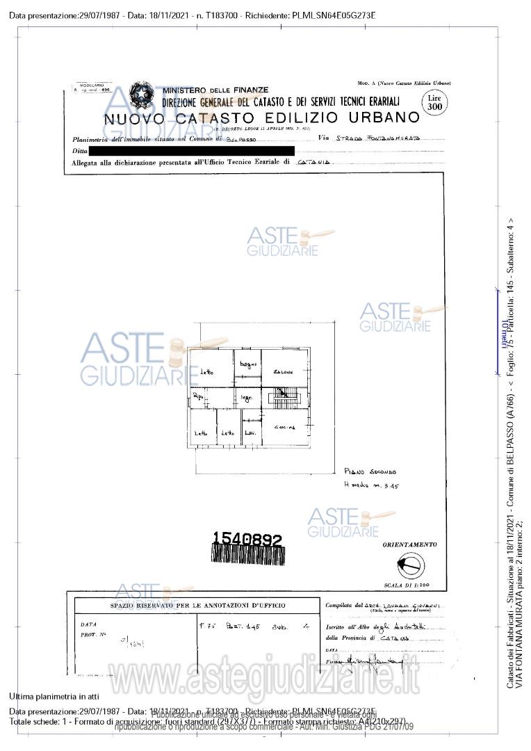 Planimetria del bene