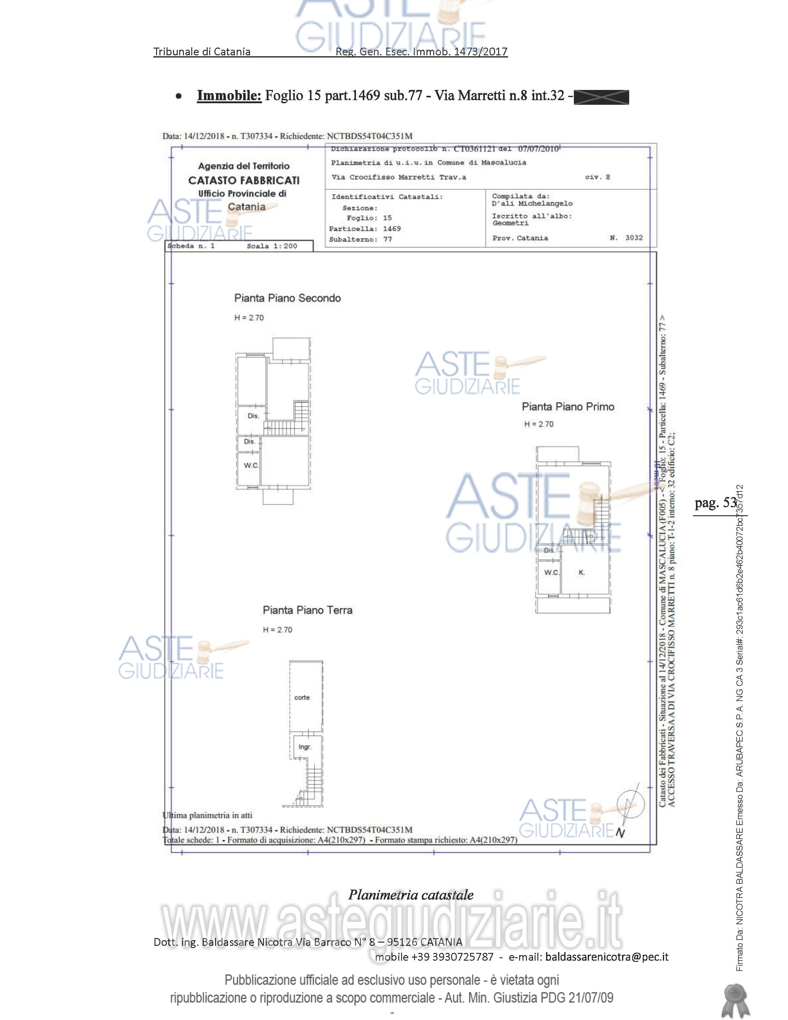 Planimetria del bene