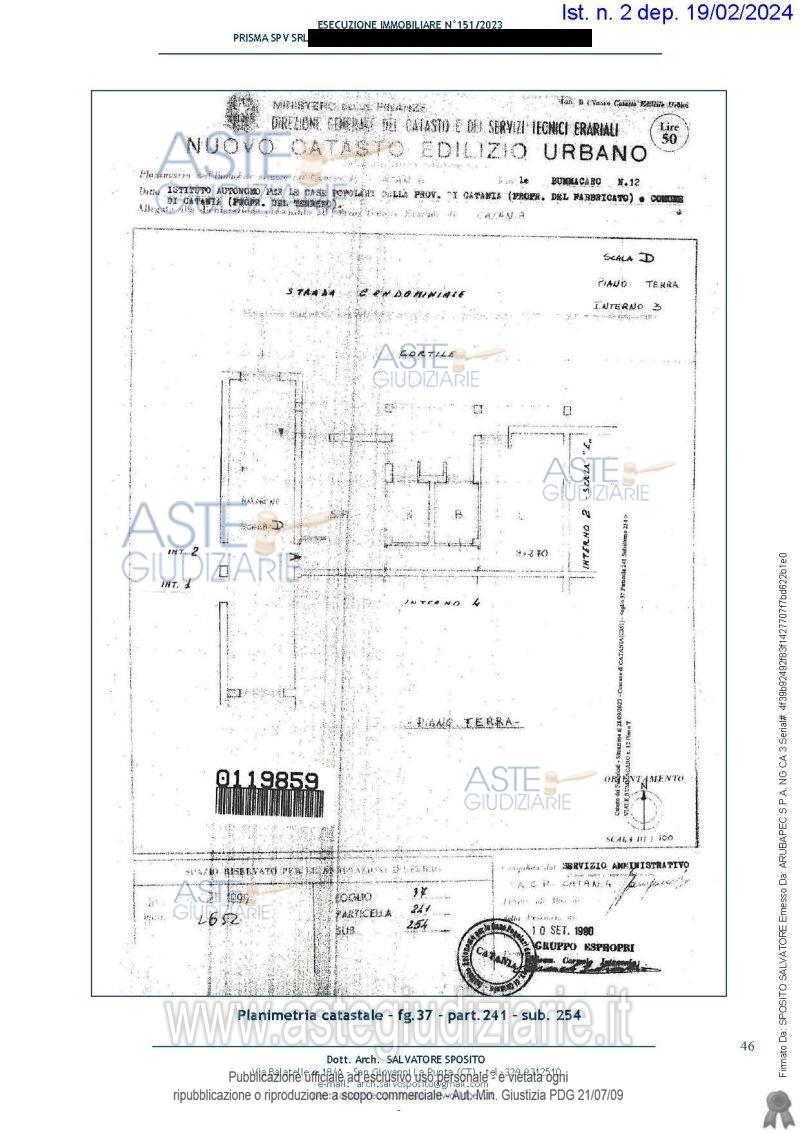 Planimetria del bene