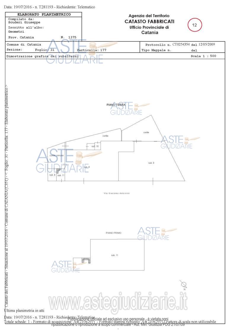 Planimetria del bene