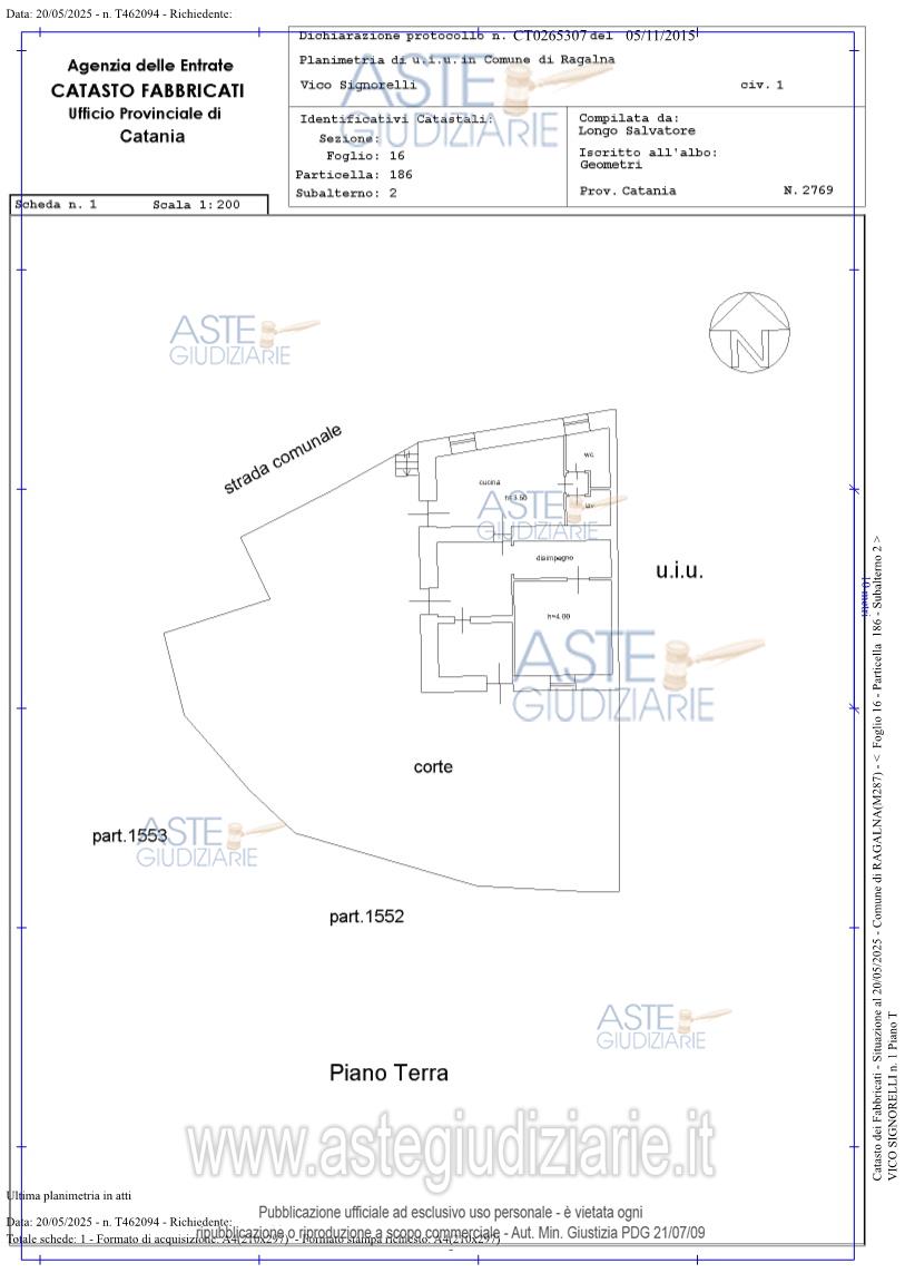 Planimetria del bene