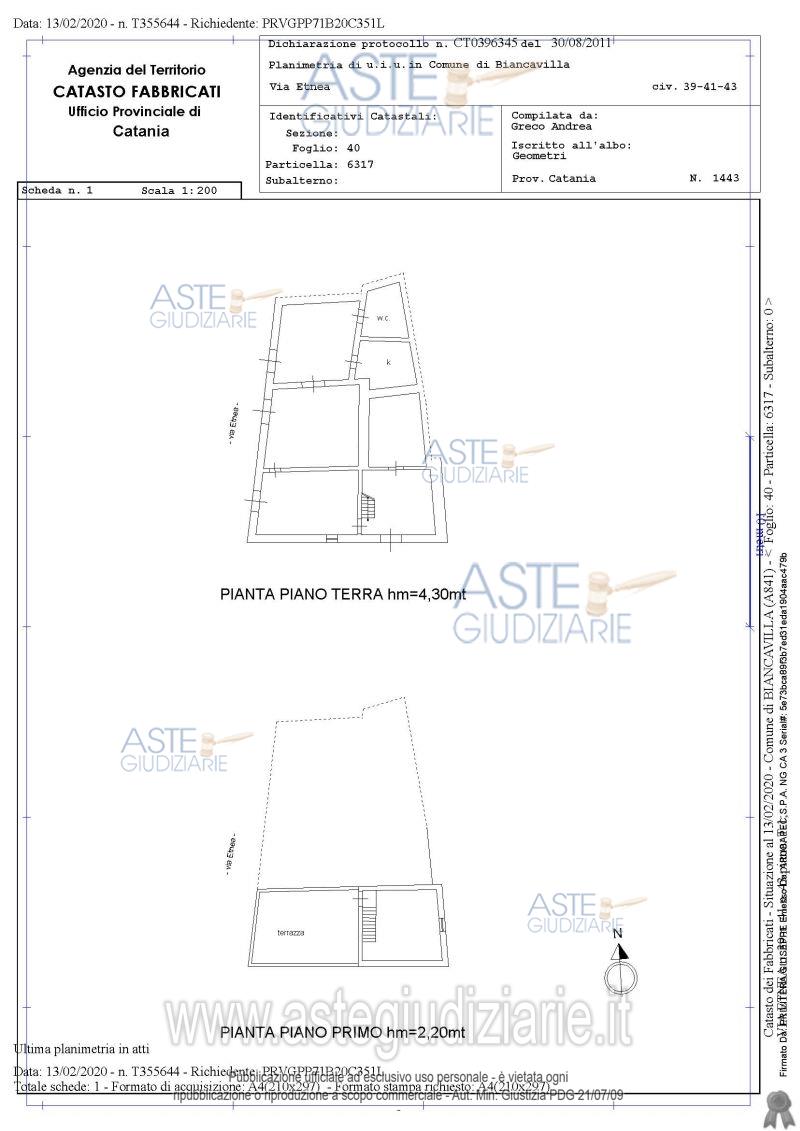 Planimetria del bene