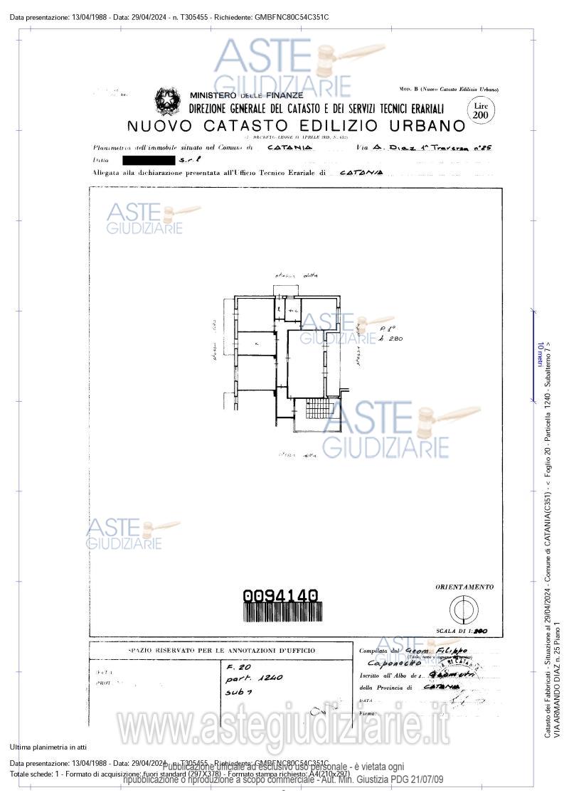 Planimetria del bene