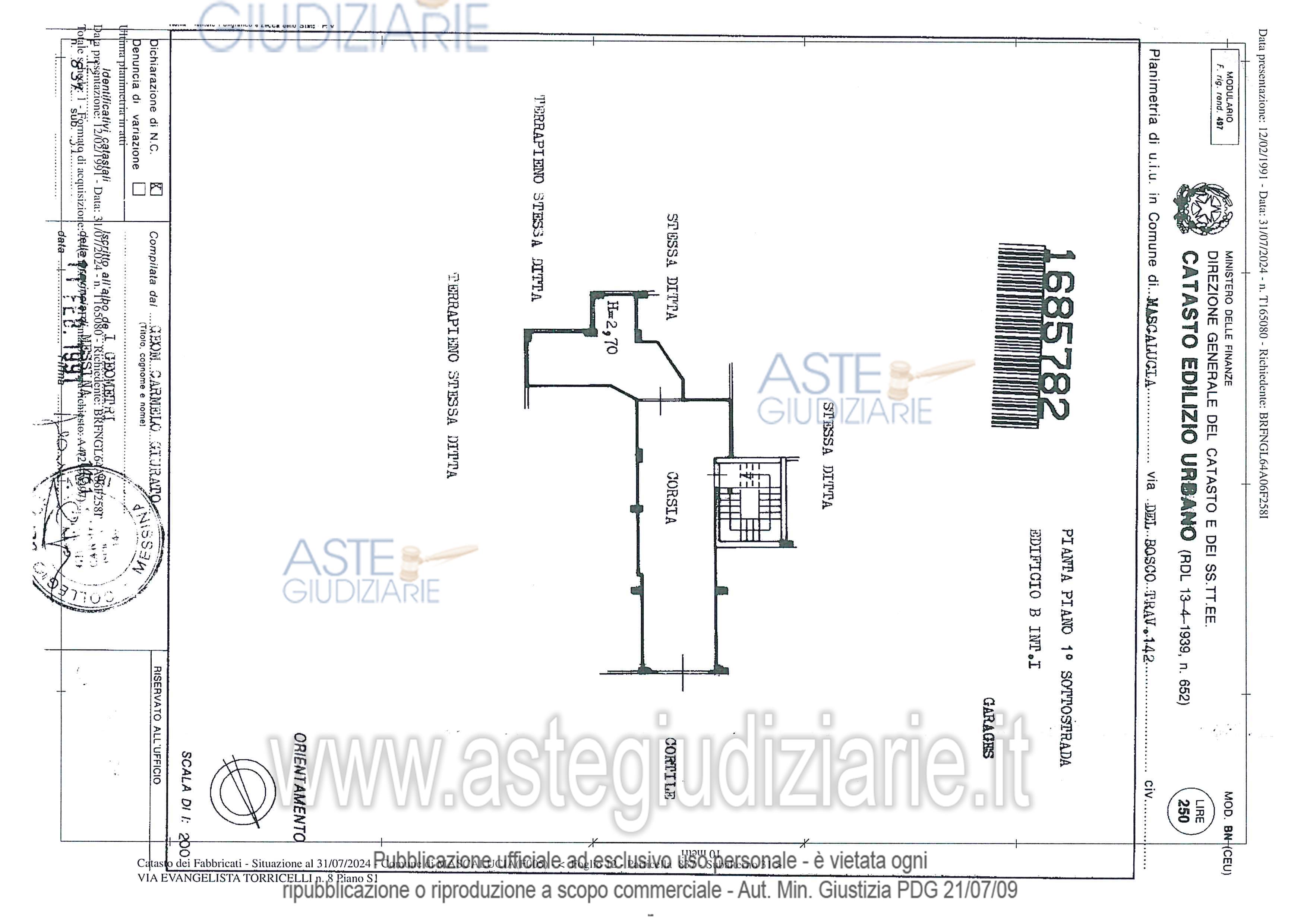 Planimetria del bene