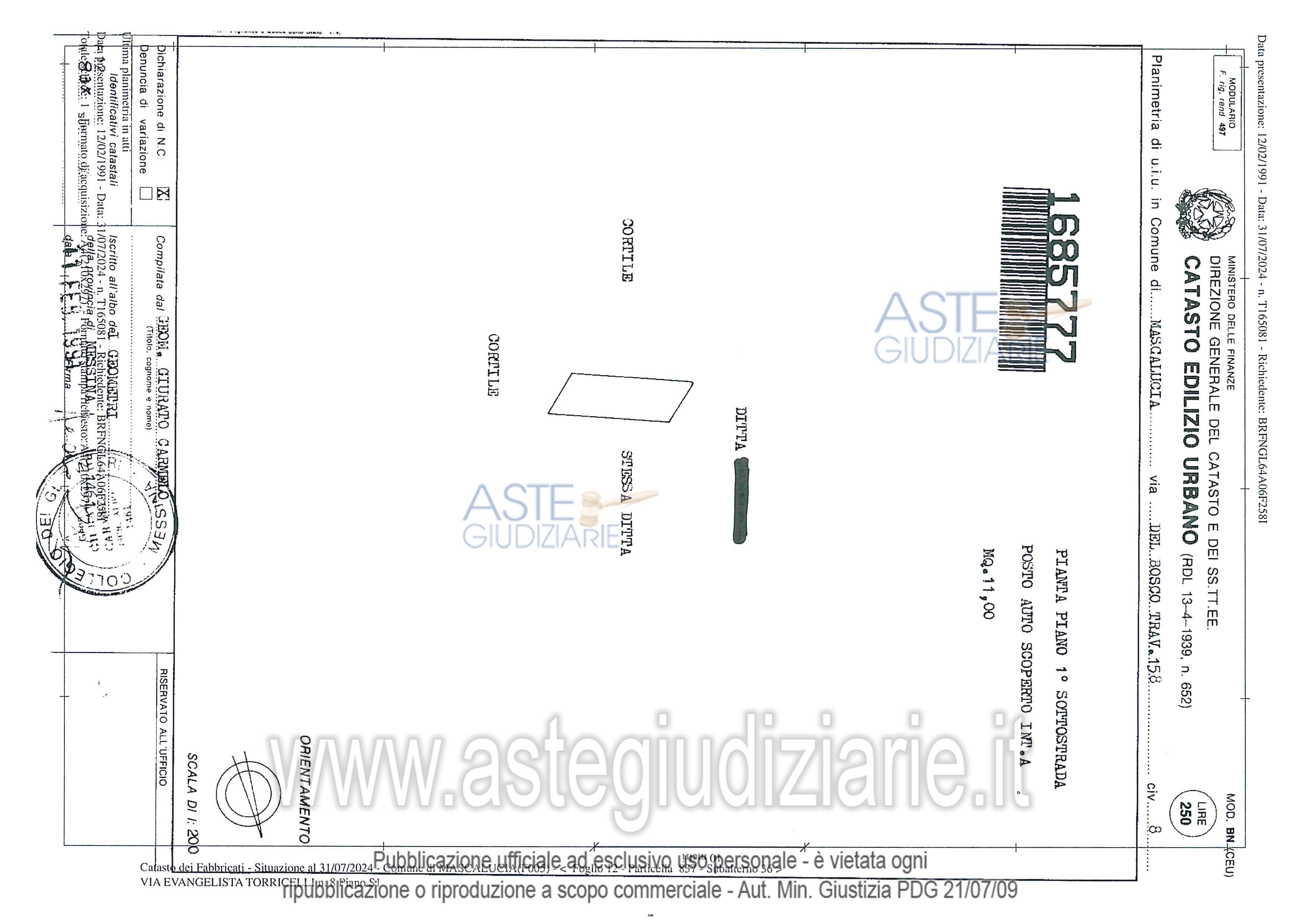 Planimetria del bene