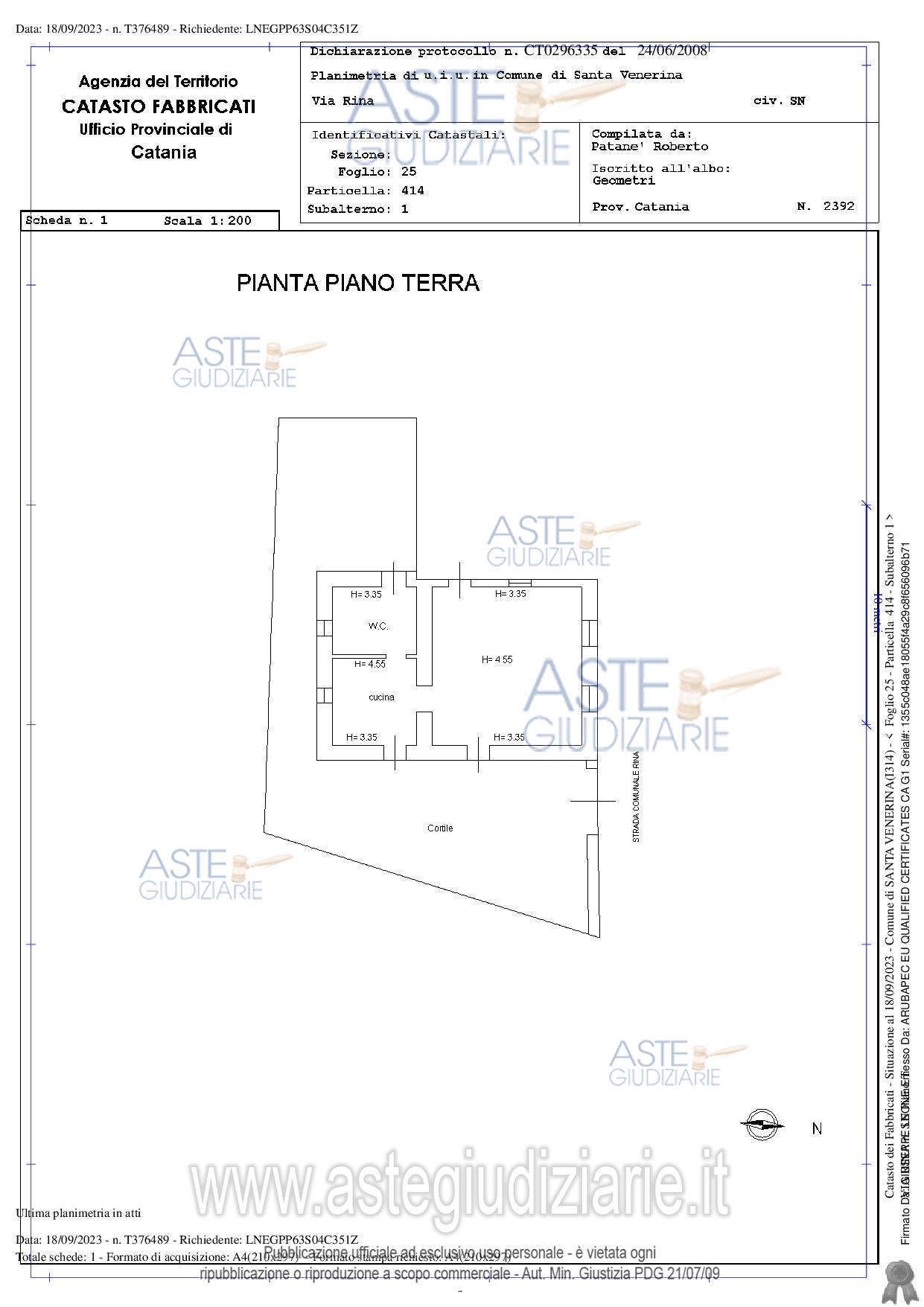 Planimetria del bene