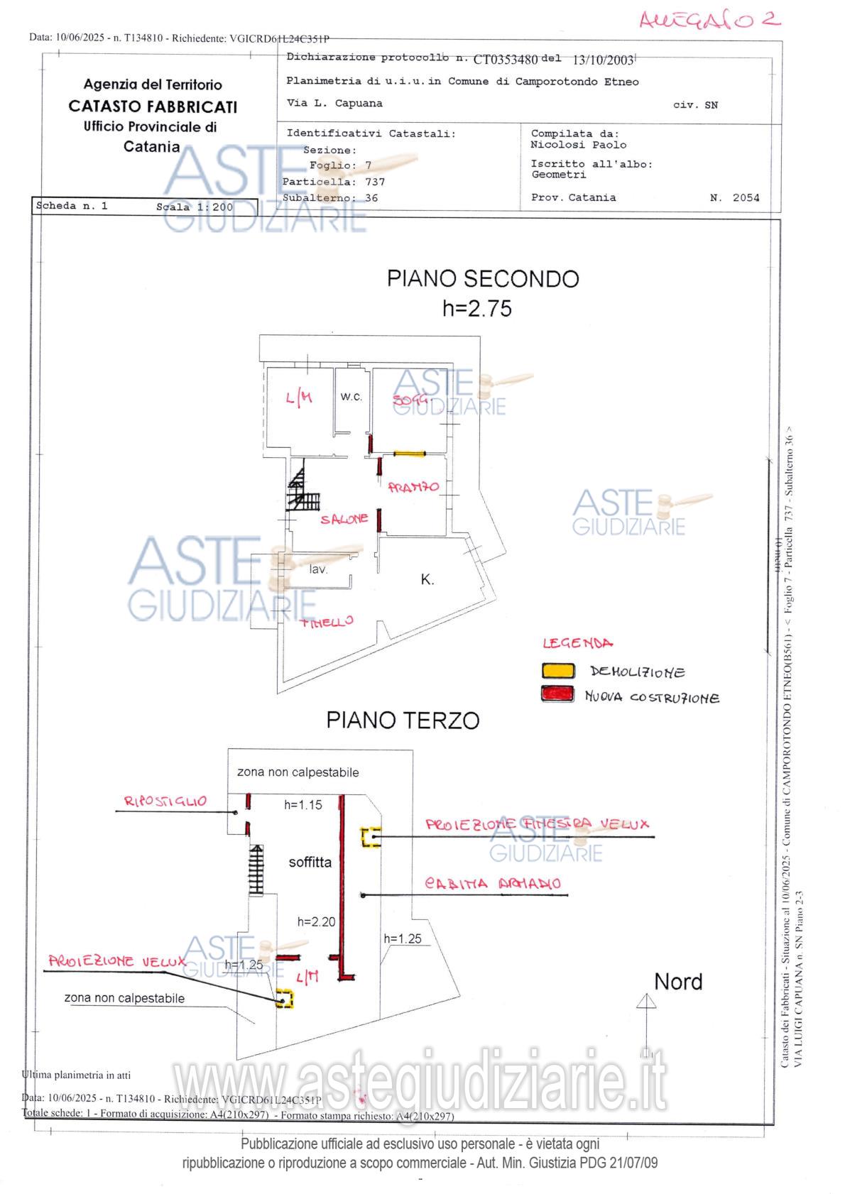 Planimetria del bene