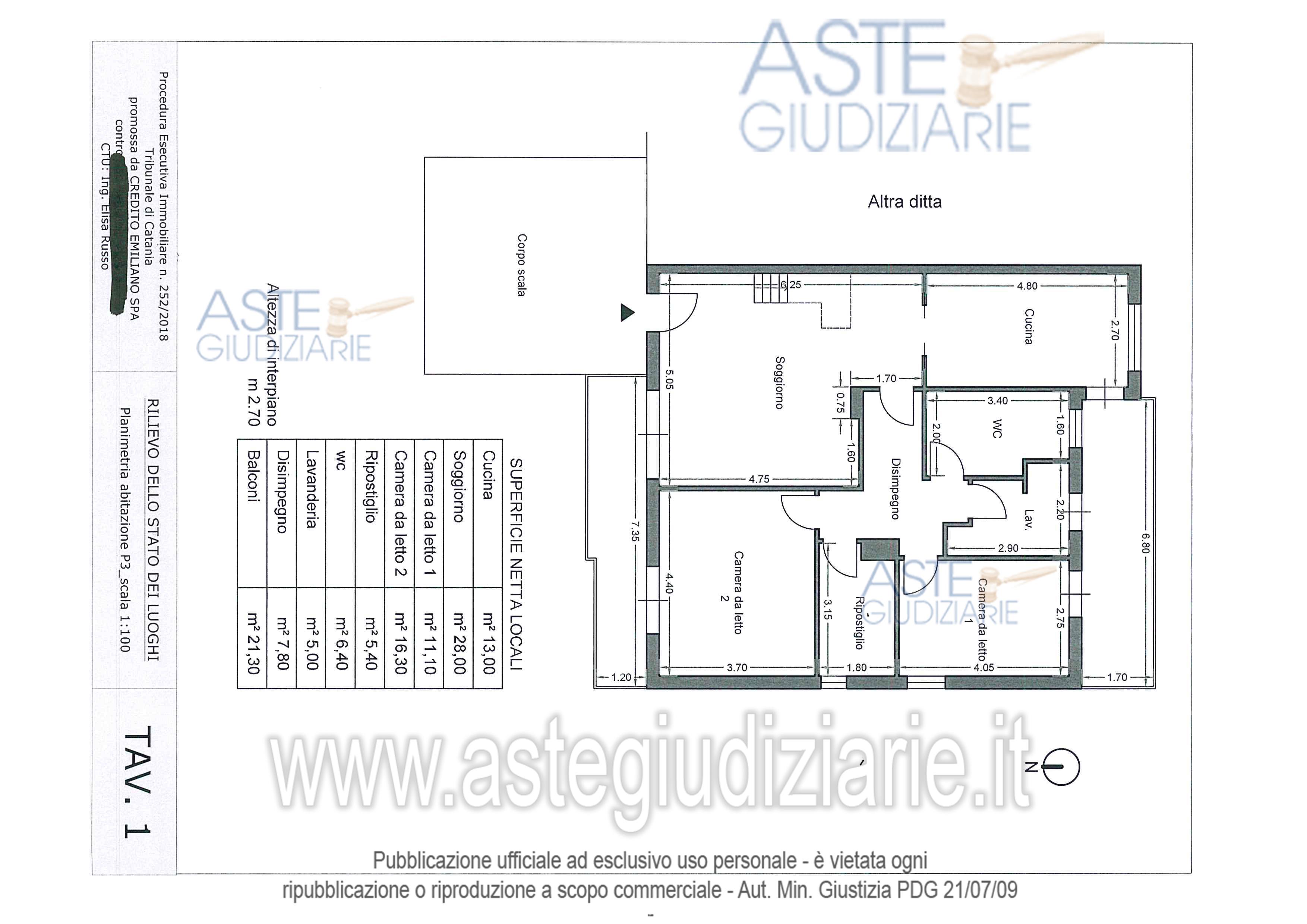 Planimetria del bene