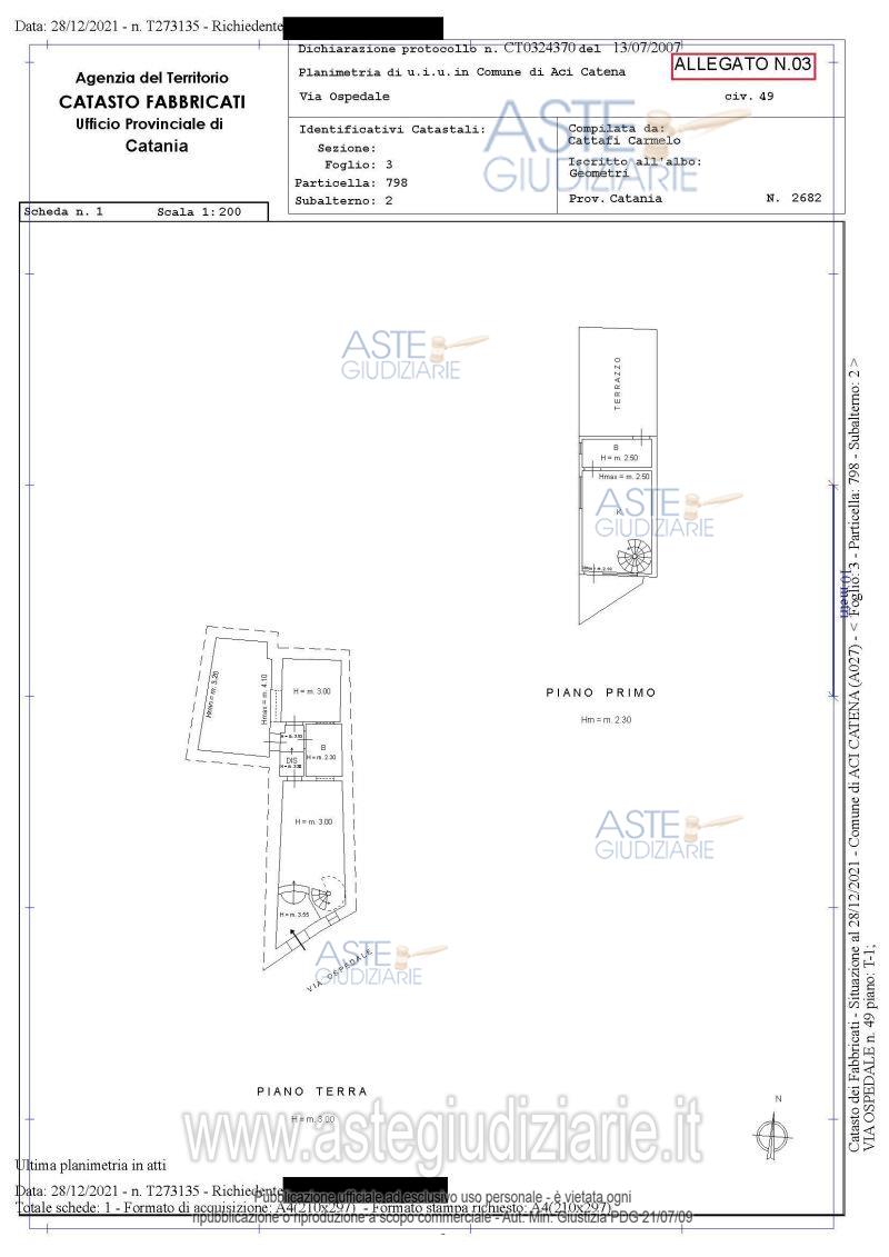 Planimetria del bene