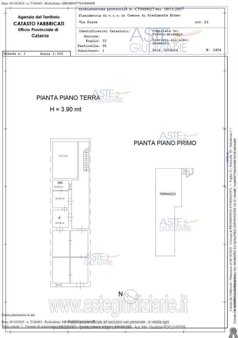 Planimetria del bene