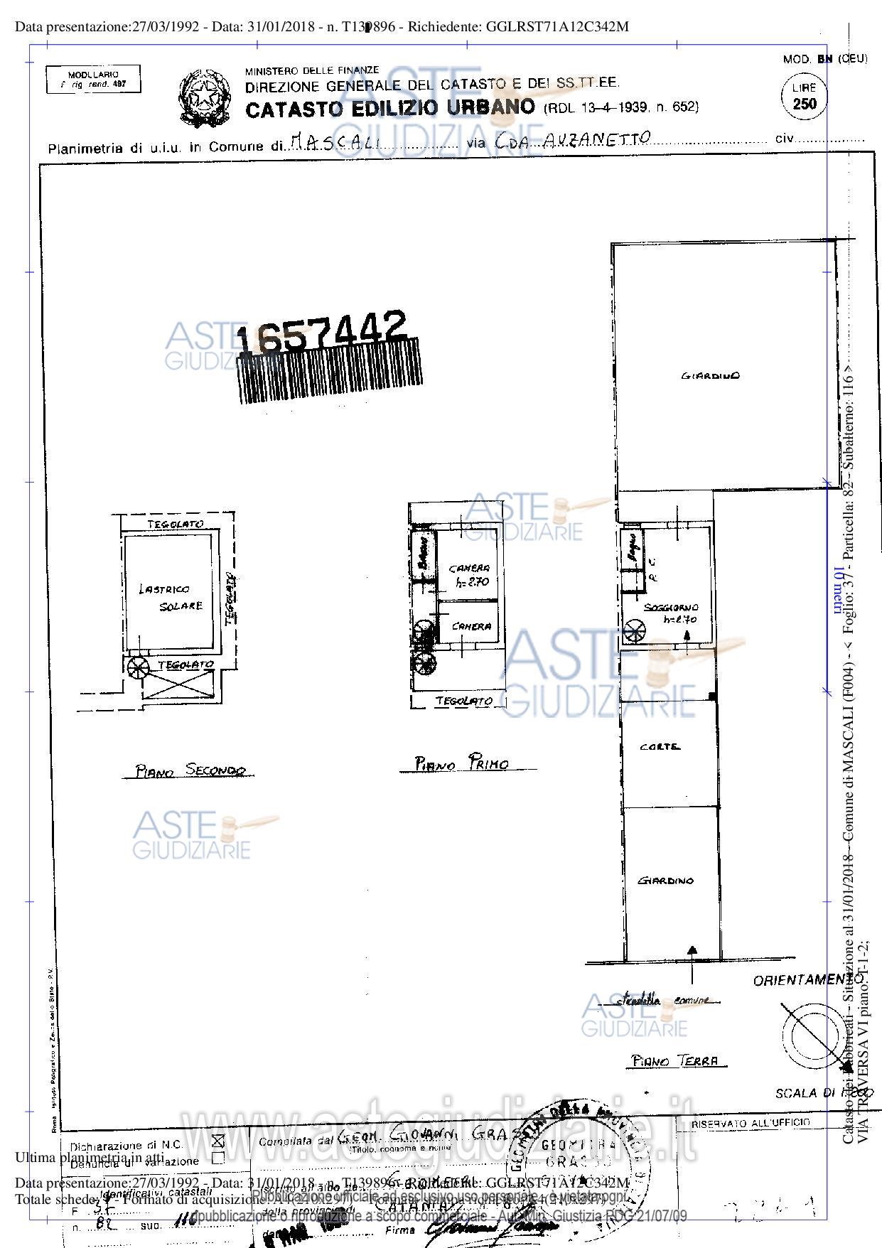 Planimetria del bene