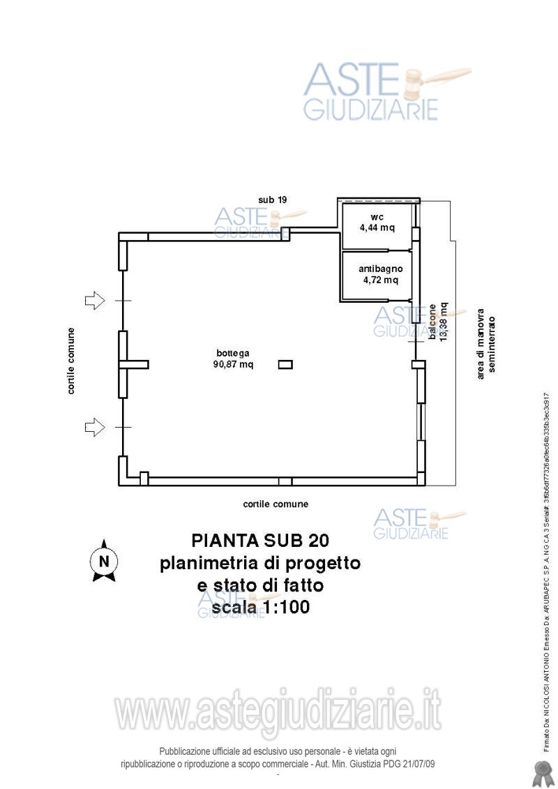 Planimetria del bene
