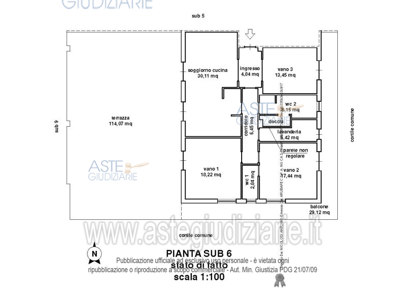 Planimetria del bene