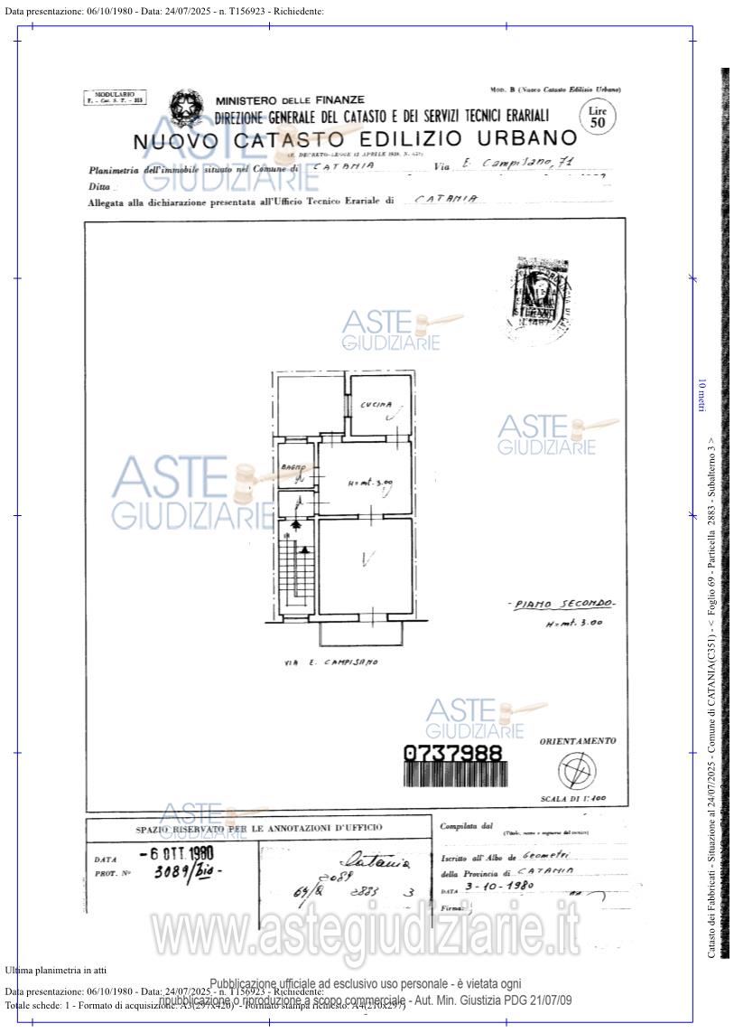 Planimetria del bene
