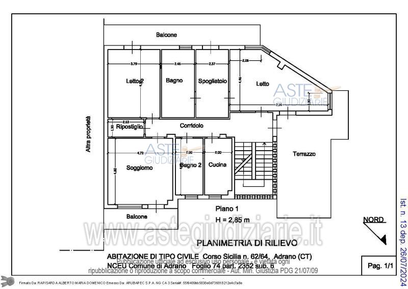 Planimetria del bene