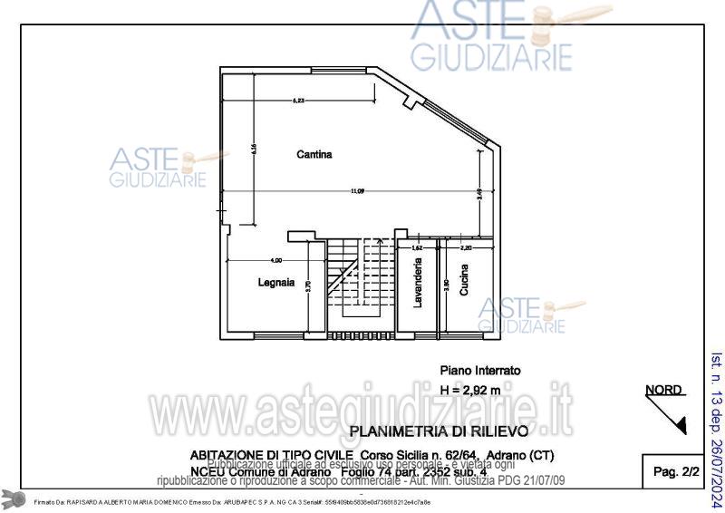 Planimetria del bene