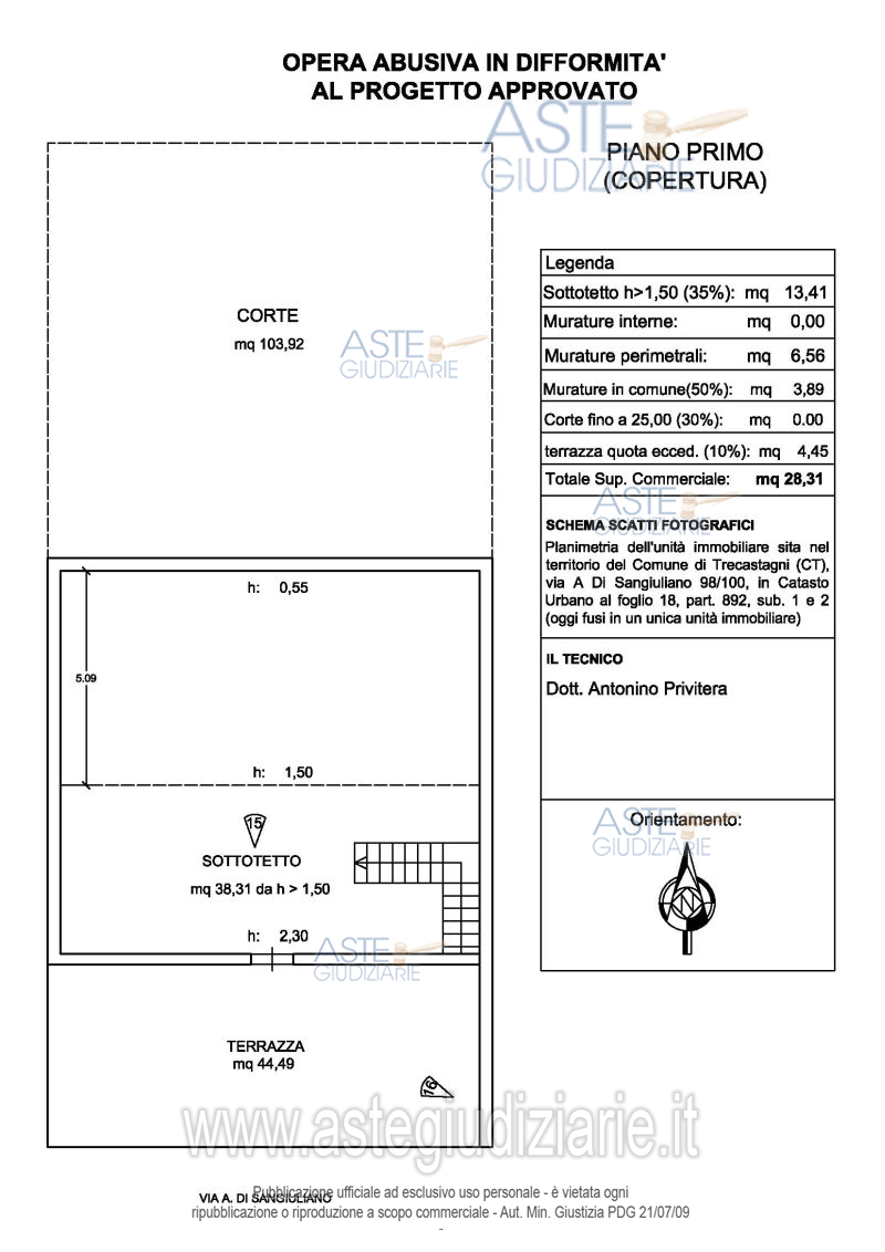 Planimetria del bene